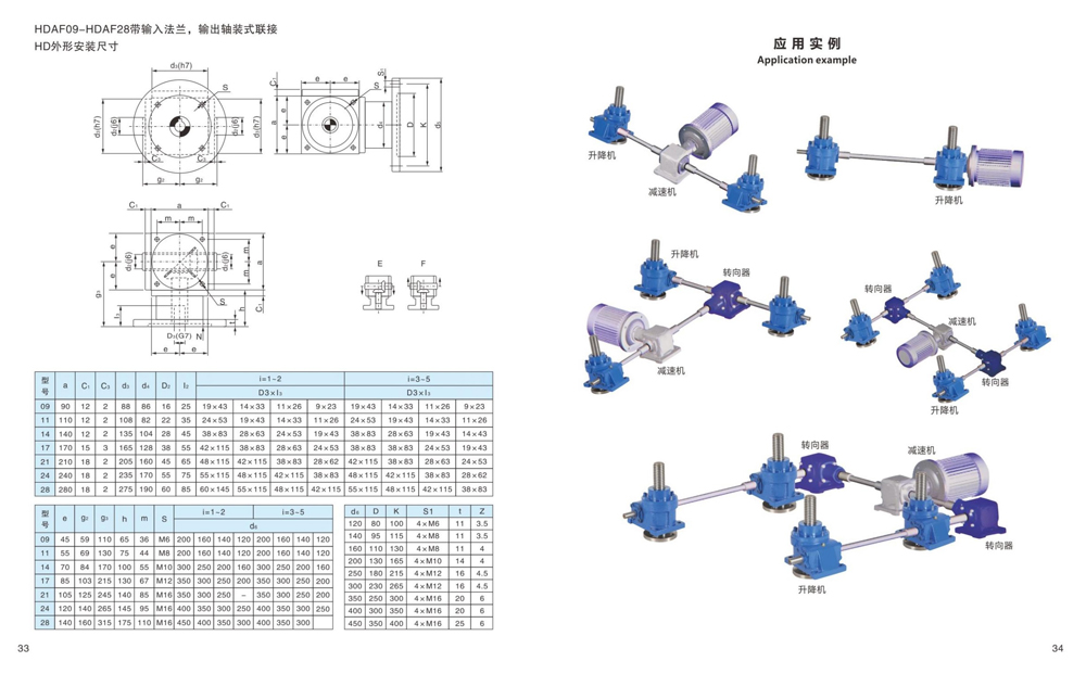 Dimensions of Hd Spiral Bevel Gear Reducer