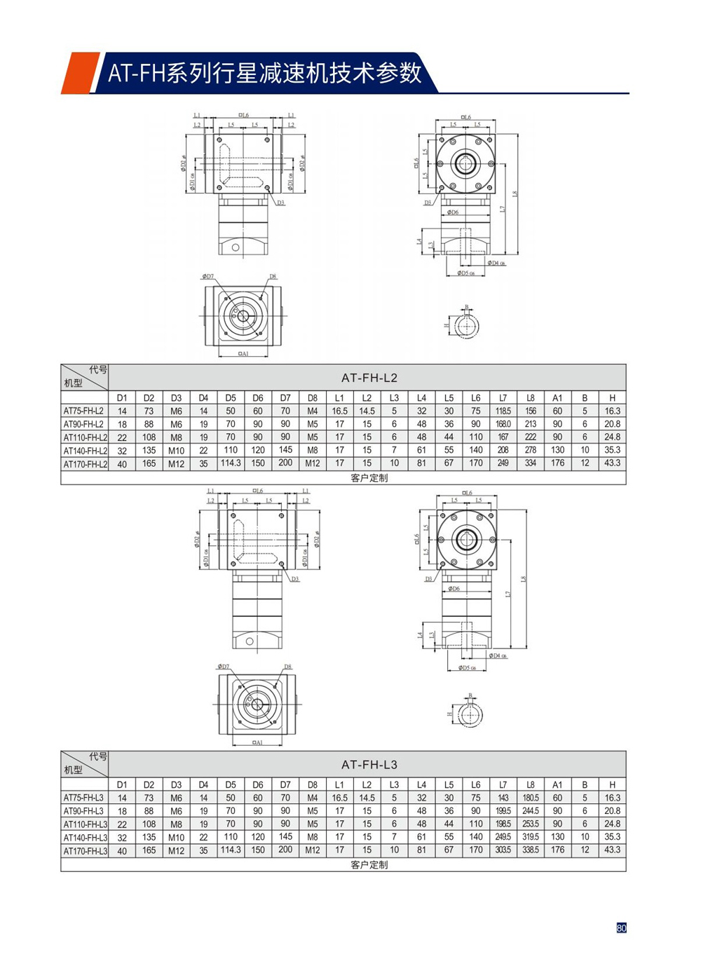 Dimensions of Precision Planetary Reducer