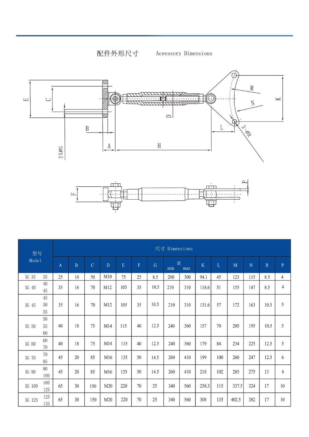 Dimensions of XG Series Hanging Reducer Dimensions of XG Series Hanging Reducer