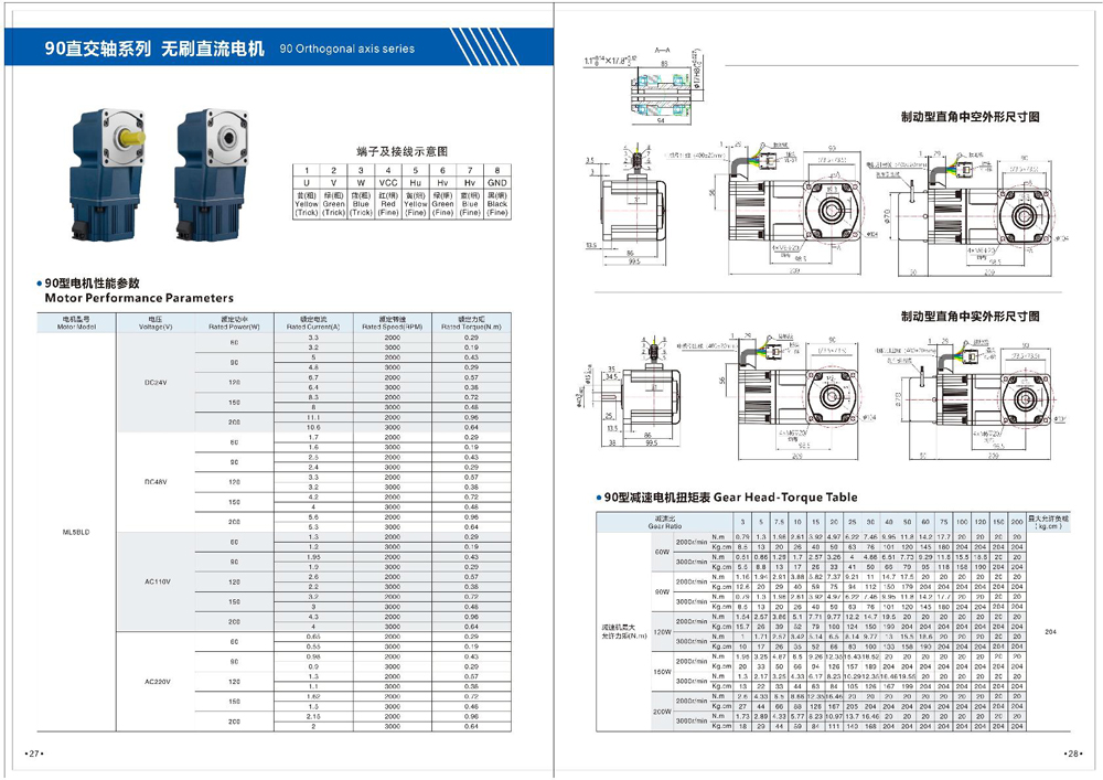 Dimensions of Brushless DC Motor Dimensions of Brushless DC Motor