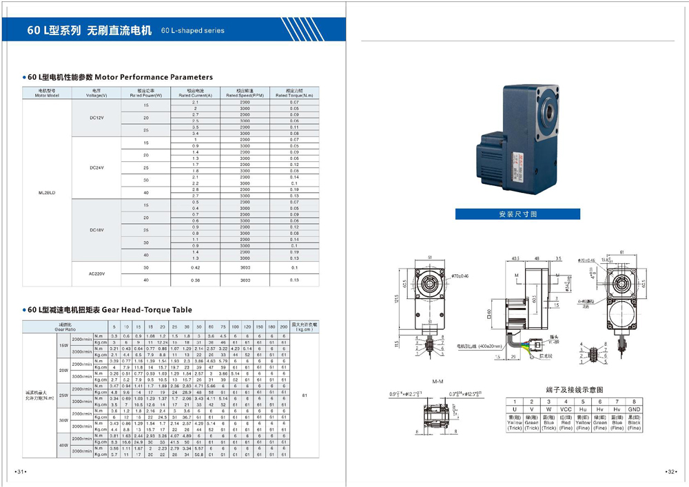 Dimensions of Brushless DC Motor Dimensions of Brushless DC Motor