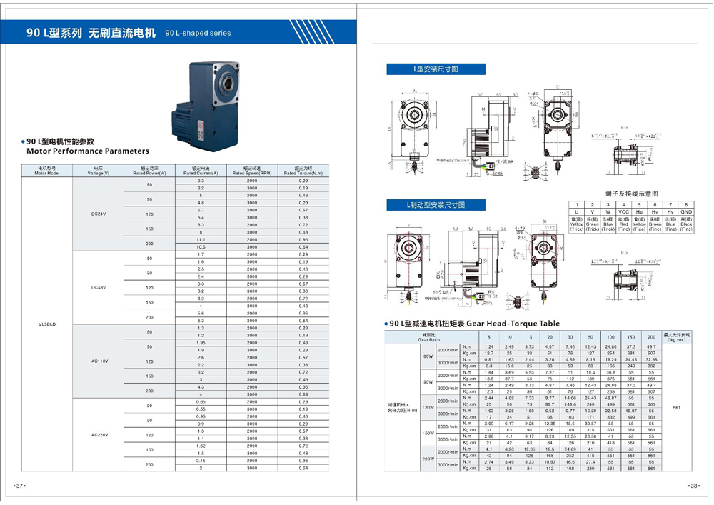 Dimensions of Brushless DC Motor Dimensions of Brushless DC Motor