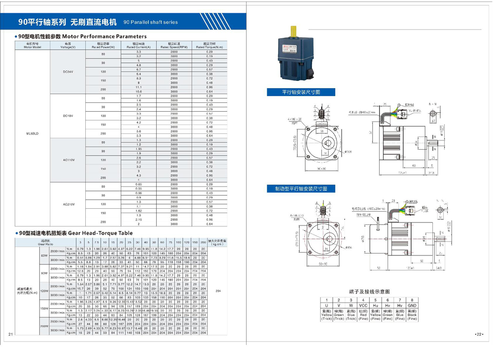 Dimensions of Brushless DC Motor Dimensions of Brushless DC Motor